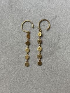(美品)マリーエレーヌタイヤック　ゴールド 花形ピアス(片耳用) 約5cm スモール 