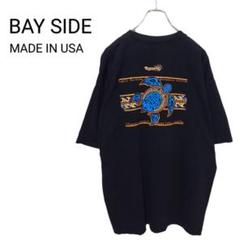 【BAY SIDE】USA製 トライバルタートル TシャツA-3529