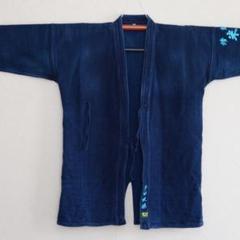 藍染 刺繍 剣道着 刺し子 ジャケット 木綿 リメイク素材 武州一 日本製