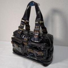 ✨y2k！EPOCA エナメルレザーショルダーバッグ ダークブラウン
