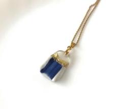ハンドメイド☆陶器シーグラスのネックレス ☆一点もの