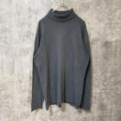 【美品】UNIQLO ユニクロ 長袖ニットセーター ボーダー タートルネック L