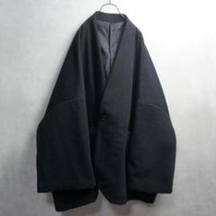 ノーカラーウールコート イタリア生地 キモノスリーブ 厚手 handmade ノーカラーウールコート イタリア生地 キモノスリーブ 厚手 handmade