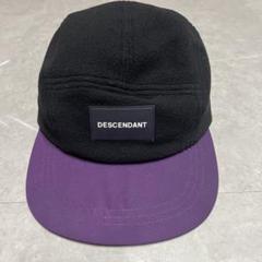 DESCENDANT 平つばキャップ 黒/紫　フリース生地 DESCENDANT 平つばキャップ 黒/紫 フリース生地ヴィンテージ