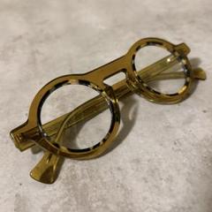 ロイド眼鏡　ラウンド型　丸めがね　サングラス　伊達メガネ　クリアゴールドレトロのサムネイル