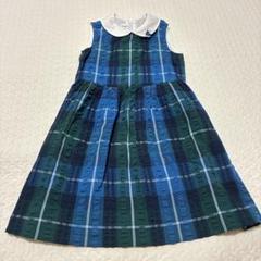 ファミリア ワンピース 120cm 青チェック