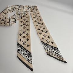 極美　LOUIS VUITTON ヴィトン　大判スカーフ　シルク　シルバー系 極美品 ルイヴィトン 箱付き ヴィトンカップ ヨットレース