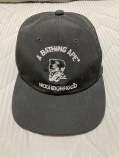 00s A BATHING APE × NEIGHBORHOOD/Logo Cap/初期タグ/M/刺繍