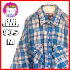 usa古着 90s HIGH SIERRA ネルシャツ M チェック ベージュ