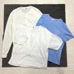 ユニクロ・H&M【M相当】白＆青 トップス3点セット 春夏