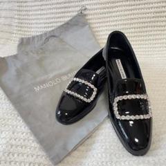 Manolo Blahnik Mario エナメルレザーローファー ビジュー