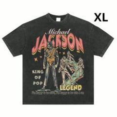 マイケル・ジャクソン80sヴィンテージ ラニーン ゴールド Tシャツ黒2XL中古 ヴィンテージ vintage 90's 90s SCREEN STARS MICHAEL JACKSON