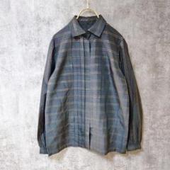 【美品】長袖シャツ トップス ストライプ ブラック ゴールド Free
