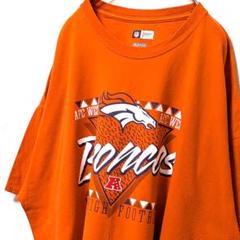 NFLデンバーブロンコス ロゴ Tシャツ オレンジ だいだい色 2XL 古着