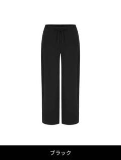 アンダールAiry Fit 裏起毛 ワイドパンツ ☆ブラック☆極美品☆M アンダール】Airy Fit 裏起毛 ワイドパンツ～着ぶくれしない
