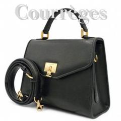美品 Courreges handbag top handle leather