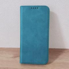 ⭐️匿名配送❣️iPhone14 Pro ケース 手帳型 レザー 青 ターコイズ