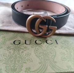 極希少 70s OLD GUCCI ヴィンテージ GGロゴバックル レザーベルト GUCCI - 【極希少】OLD GUCCI ヴィンテージ GGロゴバックル