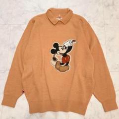 Disney 2way ミッキー ニット ゴルフ M 希少 オレンジ ディズニー