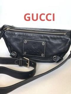 GUCCI ショルダーバッグ シェリーライン レザー キャンバス 黒 美品 GUCCI グッチ ショルダーバッグ シェリーライン GG