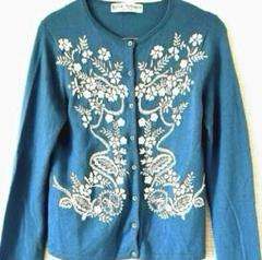 希少•完売品【“花柄”刺繍／コットン100%】ケイタマルヤマ／ニットカーディガン 希少•完売品【“花柄”刺繍／コットン100%】ケイタマルヤマ