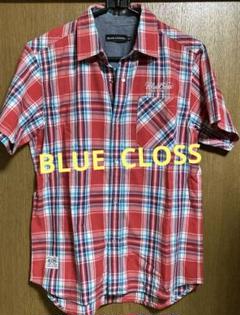 BLUE CROSS 半袖チェックシャツ 赤