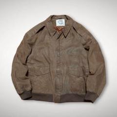80s 90s A2 レザーフライトジャケット　羊革　ラム　深水光太 トレンド品❗️】短丈90s レザージャケット 羊革 Lサイズ相当