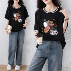 Tシャツ 着痩せ おしゃれ＆カジュアル プリント 大きいサイズ 切り替 大人気