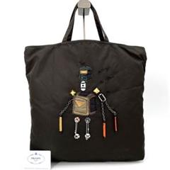 PRADA トートバッグ　カーキ　テスートナイロン　ロボット 中古・古着通販】PRADA (プラダ) ロボットナイロントートバッグ