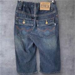 【美品】　EDWIN ダークブルー　デニム ワイドレッグ　キッズ　150