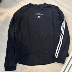 adidas アディダスブラック スリーストライプス長袖Tシャツ M