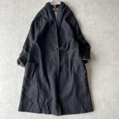 美品✨YARRA ヤラ フードロングコート 麻100% グレー フリー