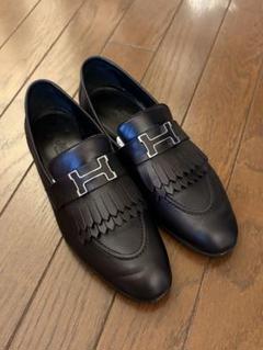 R♥さま専用　（美品）HERMES モカシン（ロワイヤル）黒　36.5 エルメス モカシン ロワイヤル シェーブル レザー レディース