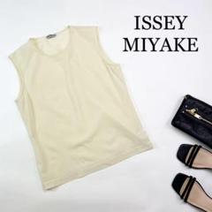ISSEY MIYAKE ノースリーブトップス シースルーカットソー 薄手