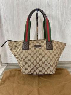 GUCCI トートバッグ シェリーライン GG柄 キャンバス レザー 保存袋