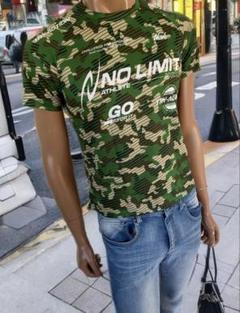 NISHI ニシ 陸上競技 Tシャツ メンズM ＊体感Sサイズ カモ柄