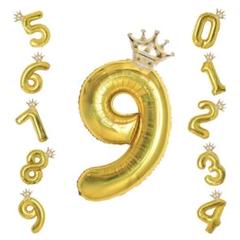 誕生日 数字バルーン 32インチ 数字 王冠 セット 9 バースデー パーティー