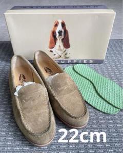 Hush Puppies ベージュ モカシン　24.5㎝EEE Hush Puppies Heirloom Taupe Tan Loafers Womens Suede Shoes