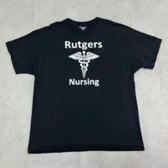 チャンピオン　カレッジ　ラトガース大学　看護学部　Tシャツ　古着　ブラック　XL