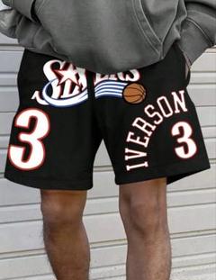 古着 NBA シクサーズ ハーフパンツ ショーツ 刺繍ロゴ