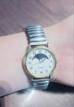 稼働 SEIKO AVENUE 腕時計 ムーンフェイズ デイト 新品レザー173 稼働 SEIKO AVENUE 腕時計 ムーンフェイズ デイト 新品レザー173