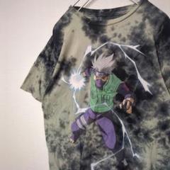 ナルト NARUTO ハタケカカシ Tシャツ タイダイ 黒 古着
