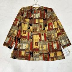 タグ付き ヴィンテージ デザイン 柄シャツ 総柄 派手 大きいサイズ ブラウス