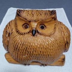 木製フクロウの彫刻オブジェ①★木彫りのふくろう置物★OWL★小泉順子さん製作 2025年最新】梟彫刻の人気アイテム - メルカリ