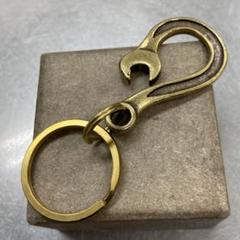 真鍮製カラビナ レンチフック キーリング　キーフック　ブラスのサムネイル