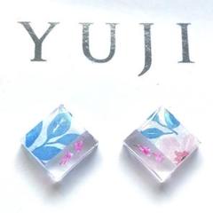 ハンドメイド レジンピアス 試作品077