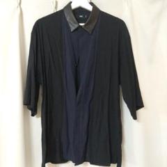 HARE ブラック ネイビー 切り替え 長袖シャツ