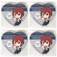 新品★あんスタ★Knights【朱桜司】アニカフェ★ハート型缶バッジ★4点セット 新品☆あんスタ☆Knights【朱桜司】アニカフェ☆ハート型缶