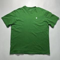 AppleロゴT 緑 グリーン企業Tシャツ L アップル ワンポイント 6853