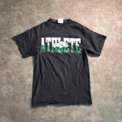 【ヴィンテージ】ATHLETE プリントTシャツ　黒　古着used SM72